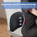 Really Supportive Lumbar Support Pillow for Car, 100% Memory Foam Lumbar Pillow with Breathable Removable Cover, Ergonomic Design - Back Pillow for Car Seat/Back Pain Relief(Timeless Black, 1PC)