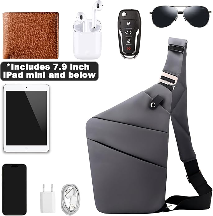 Anti Theft Travel Bag, One Shoulder Large Capacity Cross-body Bag Chest Fashion Lightweight Sling Bags for Travel Sports