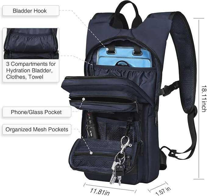 NOOLA Hydration Backpack with 3L TPU Water Bladder, Tactical Molle Water Backpack for Men Women, Hydration Pack for Hiking, Biking, Running and Climbing