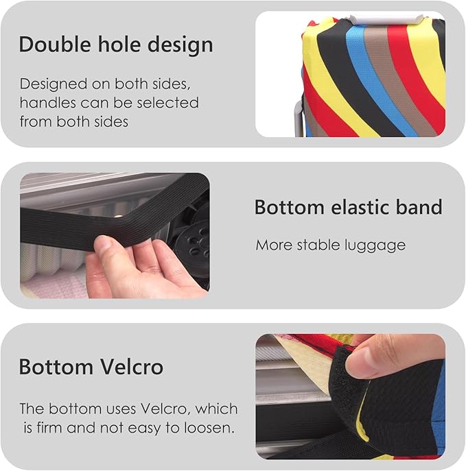 Adorila Travel Luggage Cover Suitcase Protector - Elastic Washable Protective Cover for Suitcase, Colorful Wave Pattern, Size M