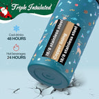 KXIAOCHEN Insulated Water Bottle, Stainless Steel Water Bottle, 2 Lids (Straw and Handle Lid),Wide Mouth Metal Water Bottles Keep Hot and Cold, Double Walled, Thermo Mug, Metal Canteen