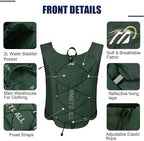 Running Vest for Women & Men, Lightweight 150g Hydration Backpack, 6L Pack for Trail Running, Marathon, Hiking, Cycling, Jogging, Adjustable Fit