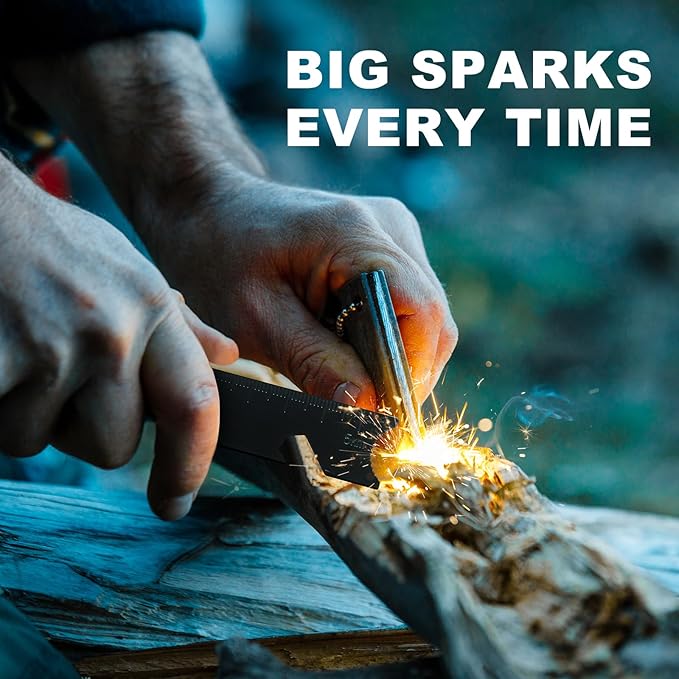 Fire Starter Survival Kit, Magnesium Waterproof Matches Ferro Flint Block,Outdoor Survival Firesteel Gears with Striker for Camping Hiking Hunting Emergency