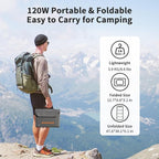 120W Foldable Solar Panel, 23% High-Efficiency Portable Charger with USB-C/2xUSB-A/DC Outputs, ETFE Monocrystalline IP65 Waterproof for RV Power Stations Camping Off-Grid Living Backpacking