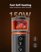 CONQUECO Portable Espresso Coffee Machine: 12V Electric Small Travel Expresso Maker - Self Heating 8 Cups Battery Powered Compatible for Nespresso Capsule - for Camping RV Hiking Office (Brown)