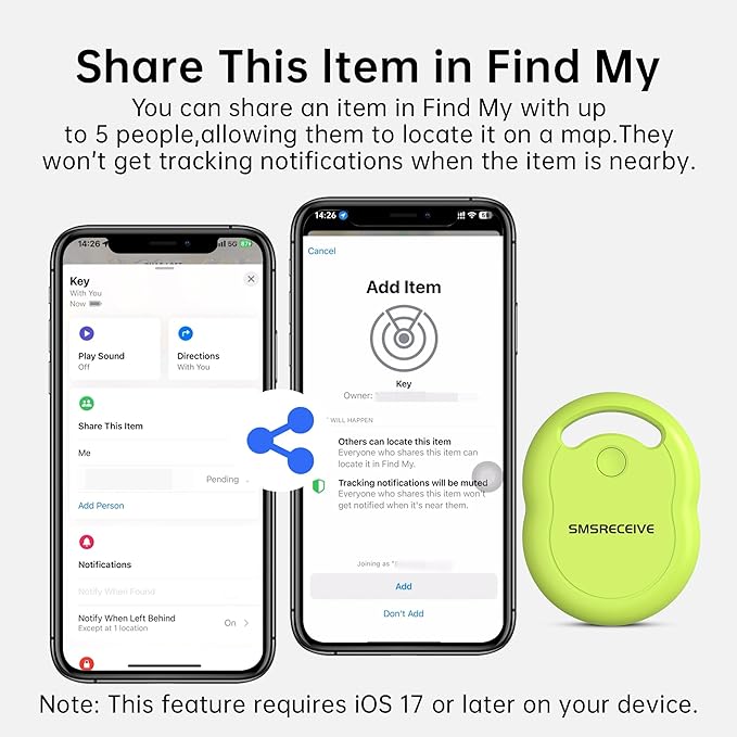 Air Tracker Tag-1 Pack [Apple MFI Certified], Smart Bluetooth Tracker Works with Apple Find My APP (iOS Only, Not for Android), Key Finder and Item Locator Smart Tag for Keys, Luggage, Backpack(Green)