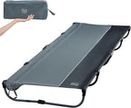 TIMBER RIDGE Lightweight Aluminum Camping Cot, 20-Second Quick Set-Up Folding Cot with Zipper Closure, Portable Carry Bag Included for Camping, Travel and Outdoors, Support up to 225lbs, Grey