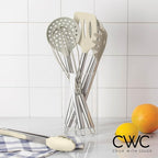 COOK WITH COLOR Silicone Cooking Utensils, Kitchen Utensil Set, Easy to Clean Silicone Kitchen Utensils, Cooking Utensils for Nonstick Cookware, Kitchen Gadgets Set, 10 Pieces, Brown