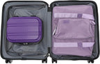 Kono Luggage Set 4 Piece Carry On Hardside Luggage with TSA Lock Spinner Wheels Carry On Suitcase Purple