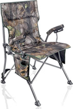 REDCAMP Oversized Hunting Chairs for Blinds with Thickened Cotton, Portable Folding Camo Padded Camping Chairs for Adults Hunting Seats with Hard Arms for Outside Outdoor, Camouflage