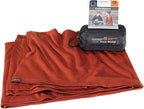 COCOON - Premium - Merino Wool/Silk Travel Blanket - Cozy, Soft, Warm, Lightweight - Dark Terracotta