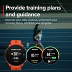 SUUNTO Run Running GPS Sports Watch with Silicone Strap, 1.32" AMOLED Touchscreen w/Crown Button, Wrist Heart-Rate & Sleep Health Tracking, Coral Orange