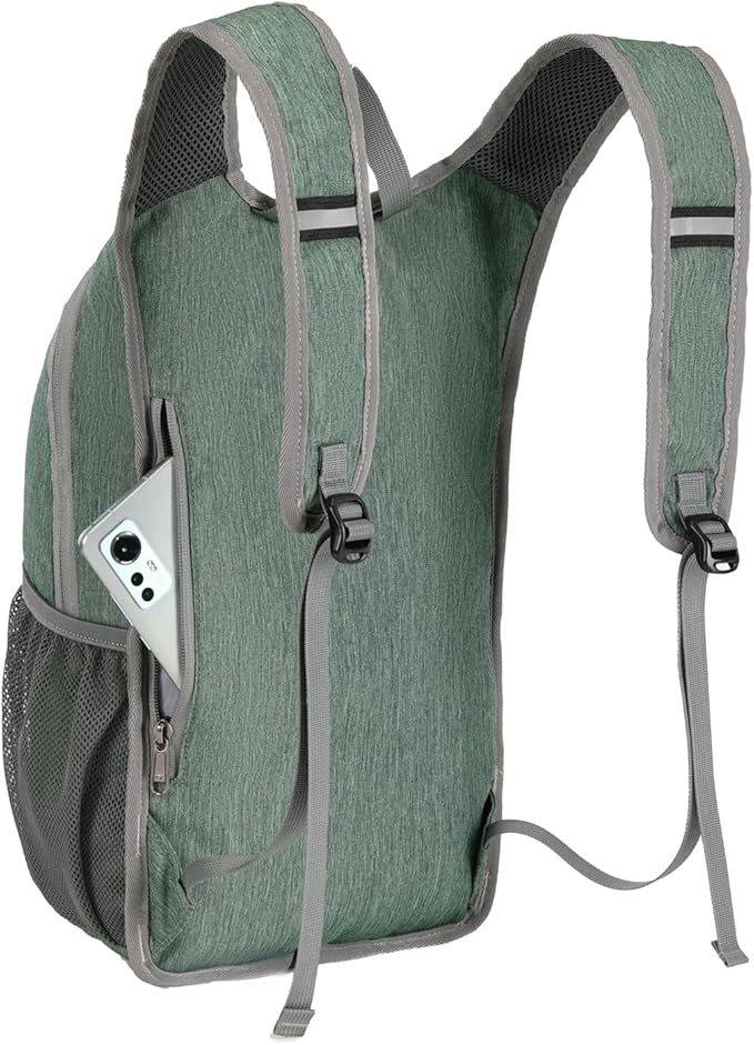 SKYSPER 10L Hiking Backpack, Foldable & Packable Lightweight Daypack for Travel, Collapsible Small Compact Hiking Backpack for Women & Men, Green