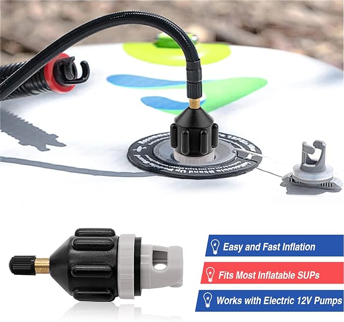 2Pack SUP Pump Adaptor, Universal Inflatable Boat SUP Pump Converter Air Valve Adapter