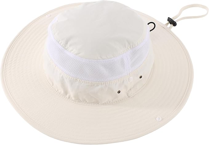 Connectyle Wide Brim Sun Hat for Men Breathable Cowboy Boonie Hat UPF 50+ Sun Protection Bucket Hat for Fishing Hiking