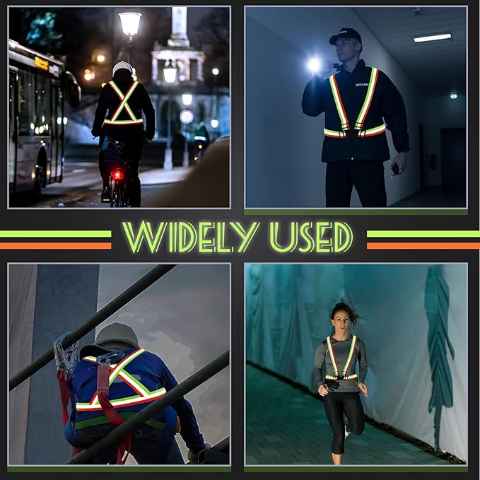 Hercicy Reflective Running Vest Reflective Running Shirt with Safety Straps High Visibility Construction Vest for Night Cycling Hiking Jogging Dog Walking