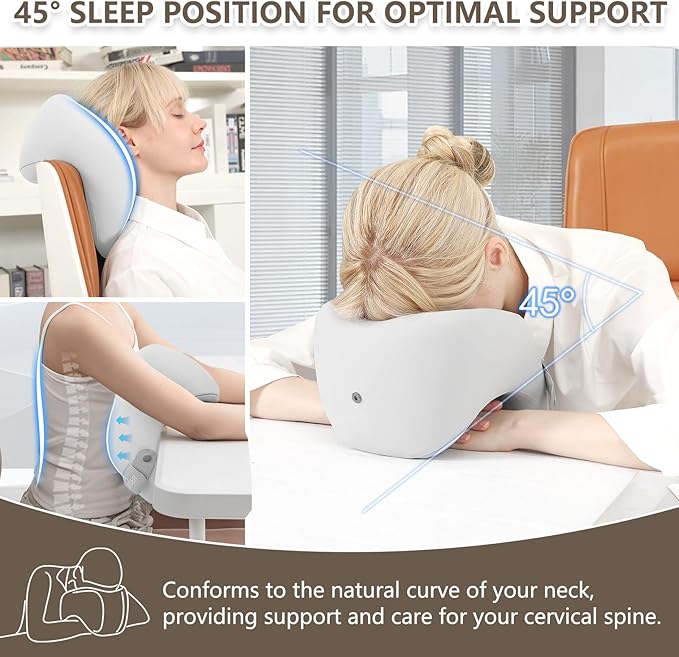 2in1 Ergonomic Memory Foam Travel Neck Pillow – 2025 Upgrade Travel Pillow for All Sleep Positions on Flights, Road Trips, and Long Distance Travel with Drawstring Bag (Adjustable - Gray)