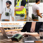 10000mAh Personal Waist Fan, USB Rechargeable Clip The Waist For Working,10 Speed & 40H Cooling and Heatstroke Prevention For Outdoor Travel Camping (K60-green, 12000mAh)