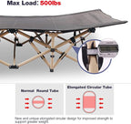 REDCAMP Oversized Camping cots for Adults 500lbs, Extra Wide Sleeping Cots Tall Sleeping Cots Heavy Duty, XL Cots Portable for Outdoor Indoor Office, Grey