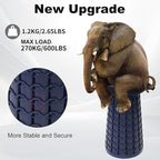 ALEVMOOM Upgraded Collapsible Stool with Thickened Cushion 18.1",600Lbs Max Weight Wider & Taller Pop Up Stool, Heavy Duty Portable Retractable Folding Chair or Travel Foot Rest for Camping & Outdoors