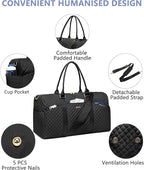 FOCDOD Travel Duffle Bag for Women - Weekender Bags with Shoe Compartment Large Carry on Overnight Tote Bag with Toiletry Bag Traveling Yoga Gym Bags with Wet Pocket Mommy Hospital Bag Black