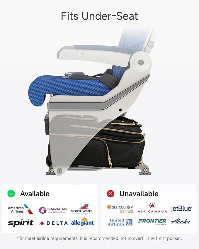 LUGGEX Underseat Carry On Luggage with Wheels, UDK Stylish Lightweight Under Seat Luggage, Soft Sided Personal Item Suitcase for Short Trip (UX-Core, Blue Black, 16 Inch)