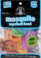 Grandpa Gus's Natural Mosquito Repellent Bracelets for Family, 300 Hours Protection, DEET-Free, Summer Outdoor Beach Camping Essentials, Glow in The Dark Assorted Colors, 24 Bands