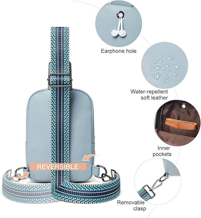 3L SMALL Sling Bag Fanny Packs For Women Men Mini Crossbody Chest Belt Travel Bag Purse Handbag Faux Leather Fashion Cute Light Grey