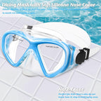 Kids Swim Goggles Snorkel Diving Mask for Boys Girls Ages 5-15, Two-Color Anti-Fog Swimming Goggles with Nose Cover