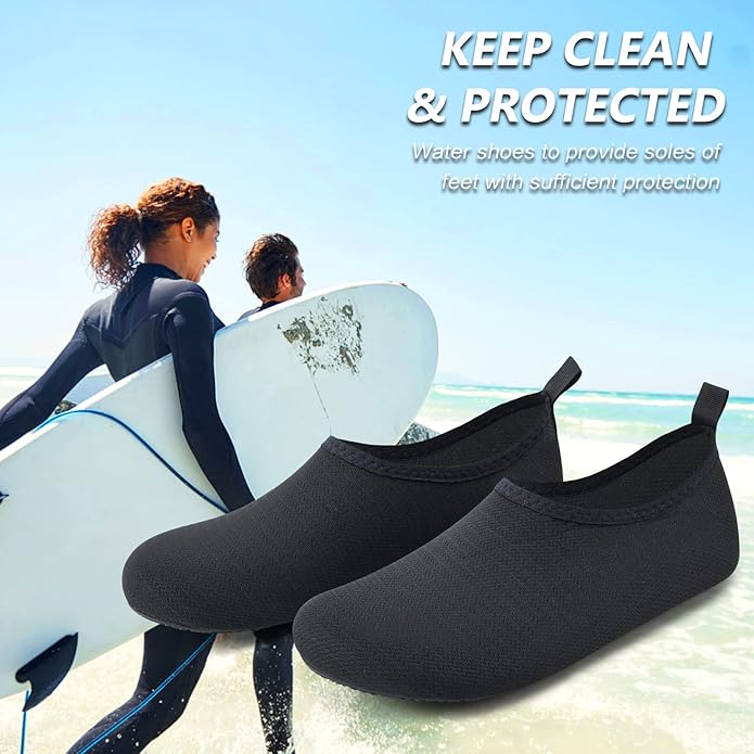 Deevike Water Shoes for Women Men Barefoot Quick-Dry Aqua Socks Slip-on for Beach Swim Surf Yoga Exercise