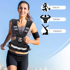 FUFF weighted vest woman 4–10 lb/11–20 lb/20–32 lb Unisex with 6 Weight Bags, Reflective Adjustable Weighted Vest for Walking, Exercise and Strength Training