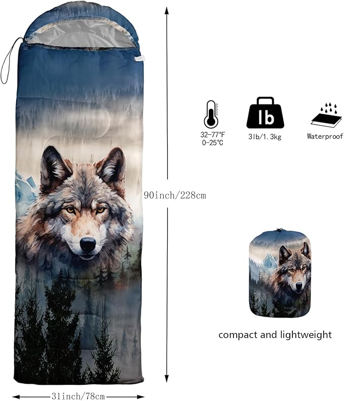 Sleeping Bags for Adults and Kids Backpacking Camping Sleeping Bags for Girls and Boys Lightweight Waterproof Cold/Warm Sleeping Bag for Season Camping Essentials Outdoor Travel with Compression Bags