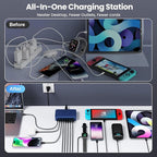 USB C Charger 200W USB C Charger Block,Upgraded GaN III 8-Port Fast Charging Station Hub,PD 65W Laptop Charging Adapter Compatible with MacBook Pro/Air,DELL,Steam Deck,iPhone 16/15/14,Galaxy S23/22