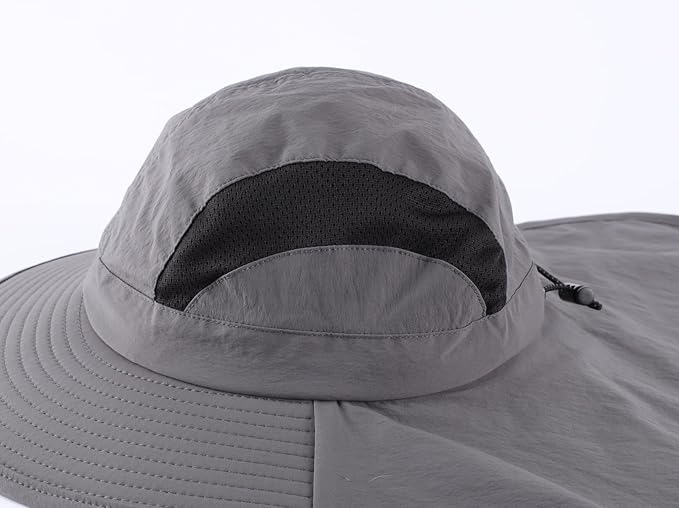 Home Prefer UPF 50+ Sun Hats for Men Women Wide Brim Fishing Hat with Neck Flap UV Protection Sunblock Safari Bucket Hat