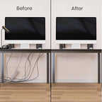 EVEO Under Desk Cable Management Kit (6 Units)-Cable Management Cord Cover, Organizer Tray-96''JChannel 6X16 -Grey