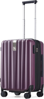 Hanke 20 Inch Expandable Carry on Luggage 22x14x9 Airline Approved Lightweight PC Hard Shell Suitcases with Wheels Tsa Luggage Rolling Suitcase Travel Luggage Bag for Weekender(Purple)