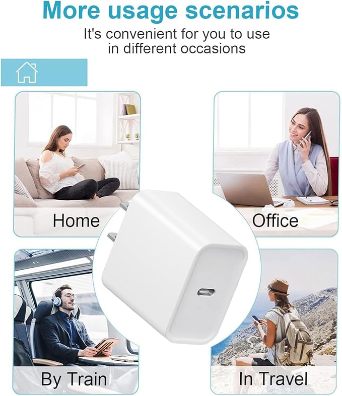 iPhone 17 16 15 Charger: Fast Charging - USB C Charger - i Phone 17 16 Charging with 3 Pack Cable for iPhone 17/17 Pro Max 16/16 Plus/16 Pro/16 Pro Max