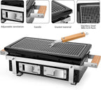 Onlyfire Charcoal BBQ Grill Hibachi Grill with Grid Lifter, Portable Yakitori Grill with Stainless Steel Grate, Barbecue Stove for Outdoor Camping Picnic Patio Backyard Cooking, GS306