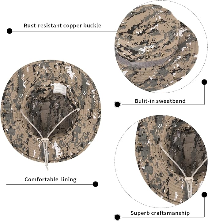 Sun Hats for Men Women Bucket Hat UPF 50+ Boonie Hat Foldable UV Protection Hiking Beach Fishing Summer Safari