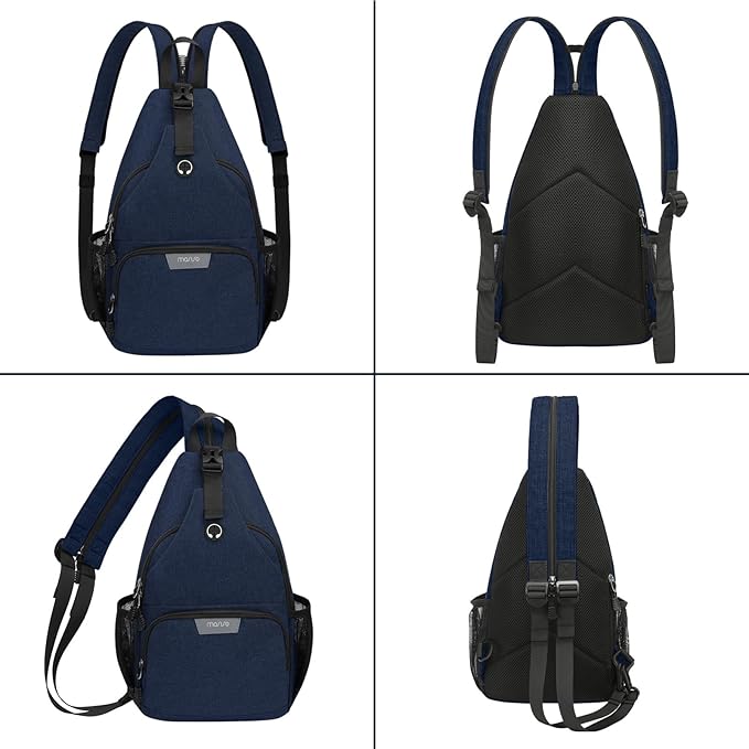 MOSISO Sling Backpack Travel Hiking Daypack, Crossbody Convertible Sling Bag with Front Pocket One Shoulder Chest Bag