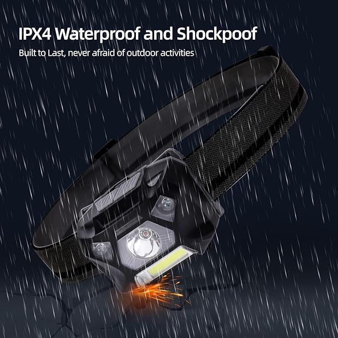 KunHe Pack 2 Red Light LED Headlamps Flashlights Headlight Bright Head Lamp for Adults Night Vision and Outdoor Camping