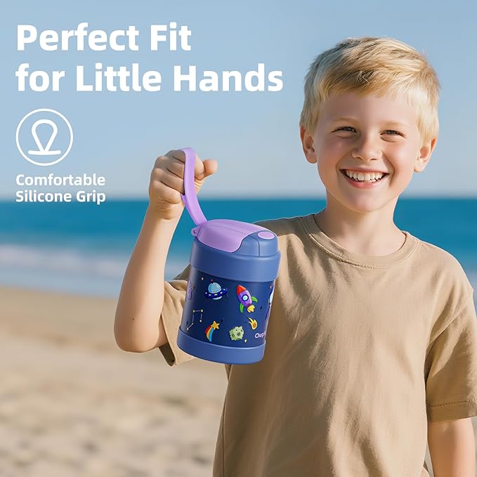 15 oz Soup Thermo for Hot Food Kids Insulated Food Jar with Spoon, Lunch Thermo Container, Width Mouth Vacuum Stainless Steel Food Thermo for School Travel, Leakproof, Easy to Open(Blue)