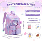 PIG PIG GIRL Kids Backpack for Girls - School Bags for Middle School Students - Book Bag for Elementary Primary - Kawaii Ita Backpack - Purple