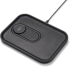 Courant MAG:3 Classics Charger and Tray - Italian Leather, Multi-Device Charger Compatible with MagSafe iPhones 16, 15, 14, 13, 12 or Wireless AirPod Cases (Black)
