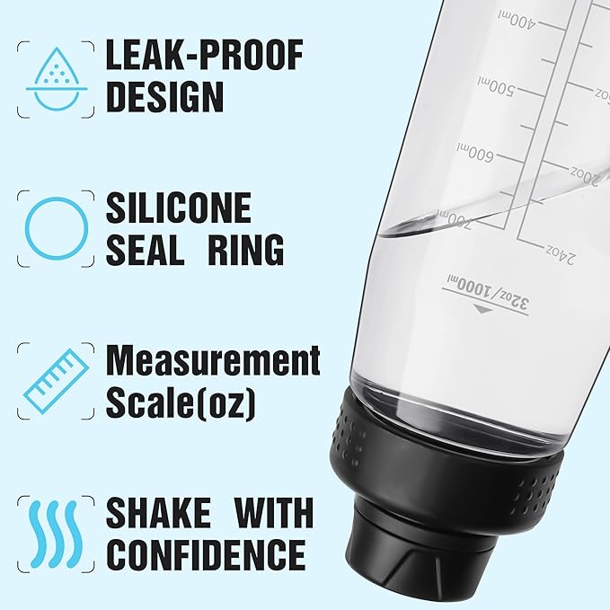 Water Bottle 32oz, clear water bottle with Spout Lid and Carry Handle, Reusable, Tritan, BPA Free, Hiking Water Bottle Suitable for Travel, Outdoors, Gym, Travel, Home, School (clear-black)