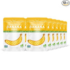 Nature’s Turn Freeze-Dried Banana Crisps – Healthy, Gluten-Free, Crispy & Delicious, Plant-Based Snack, Ideal for Cereal, Smoothies, School Lunches, & On-the-Go, Pack of 12 (0.53 oz Each)
