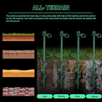 Zhengmy 12 Pcs Ground Anchors Screw in, 12 Inch Heavy Duty Tent Stakes with Trampoline Anchor Hook Ground Stakes for Camping Tent Canopies Ports Sheds Swing Sets Securing Animals (Green)