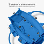 TOPDesign Heavy-Duty Canvas Tote Bag for Women, Adjustable Crossbody/Shoulder Handbag with 9 Pockets, Everything Tote