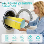 Shoe Washing Machine Bag Reusable Sneaker Washing Bag with Built-in Fluffy Brushes for 360° All-Around Cleaning, Laundry Shoe Bag is Designed for Washer and Dryer （Yellow 2pcs）