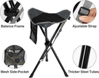 REDCAMP 2 Pack 22.4IN Tall Folding Tripod Stools for Adults, Lightweight Portable Camping Stools for Fishing Hunting Backpacking Traveling, Black